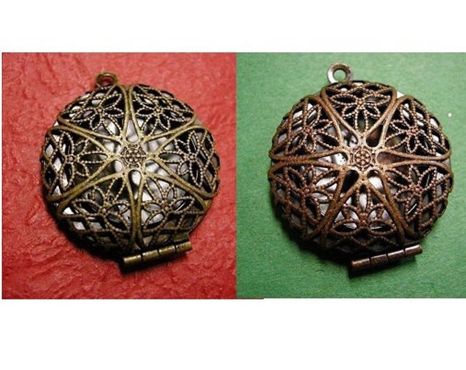 2pc antique finish locket photo pendant-pls pick a color