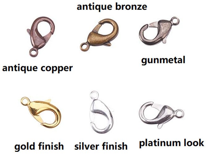 12pc brass made lobster clasps-Pls pick a size and color