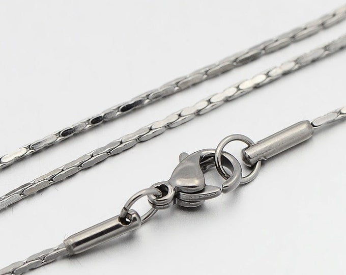 5pc 18 inches 304 Stainless Steel Boston Chain Necklaces-R782