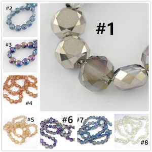 1 strand 22 inches 8x4mm faceted Electroplate faceted flat glass beads-pls pick a color