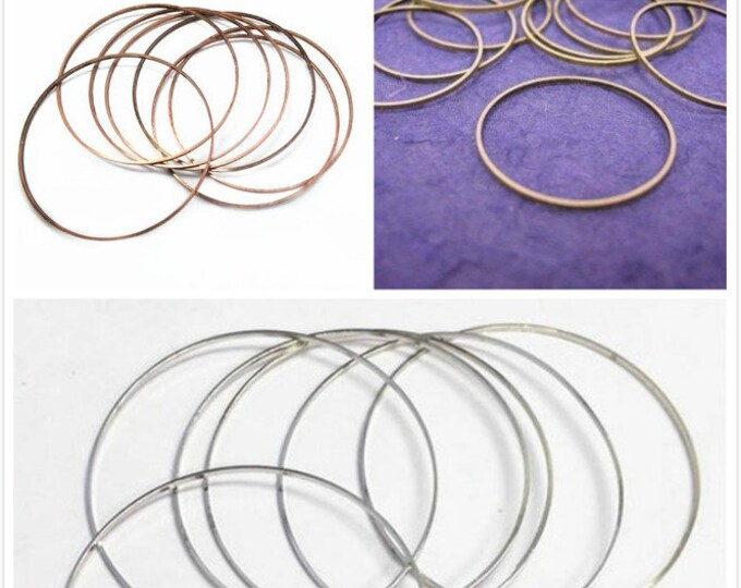 12pc 40mm antique finish smooth metal ring-pls pick a color