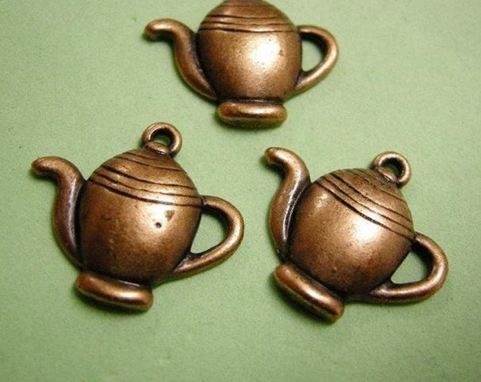 4pc antique copper finish  teapot pendants-3046