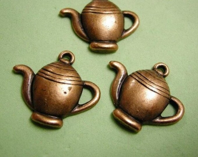 4pc antique copper finish  teapot pendants-3046