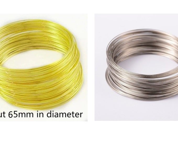 50 Circles Steel Memory Wire Bracelet Making  0.5mm thickness- pls pick a color