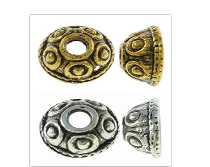 50pc antique  finish 8mm metal bead cap-pls pick a color
