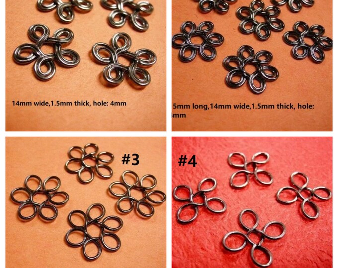 10pc gunmetal finish flower shape wired beads-pls pick a style