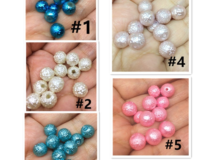 50pc 8mm matte round glass beads-Pls pick a color