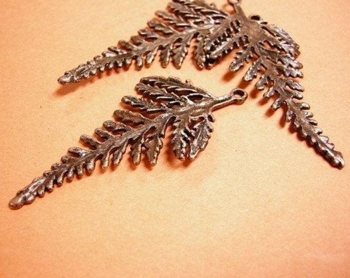 4pc 62x28mm antique copper finish large leaf metal pendant-2870