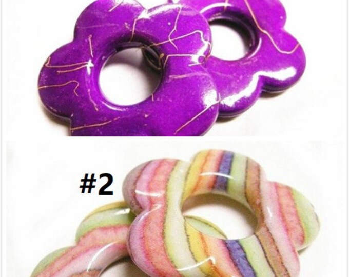 4pc 38mm flower acrylic beads-pls pick a color