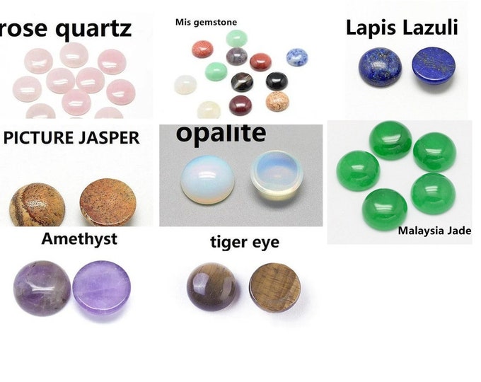 10pc 8mm Round Natural Gemstone Cabochons-pls pick a style