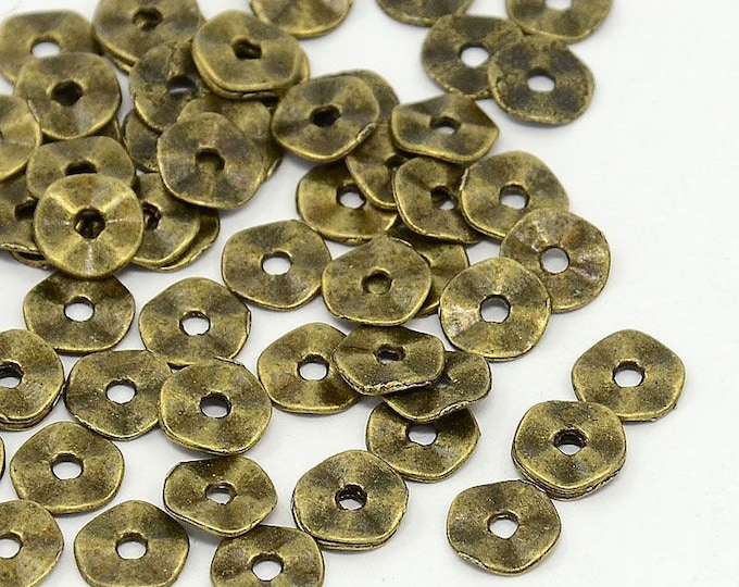 50pcs 7mm Antique Bronze  Metal Bead Spacer-10164