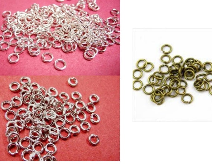 200pc 4mm  jump ring unsoldered- pls pick a color