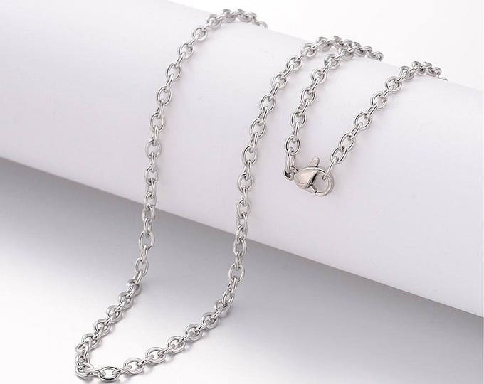 Wholesale 10 pc of 17.7 inches stainless steel cross link necklaces -LL1170