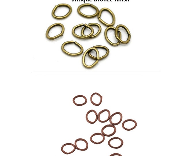 100pc 10x7mm antique finish  oval jump rings-pls pick a color