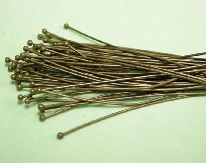 100pc 60mm long  antique bronze finish round head pin-pls pick a thickness