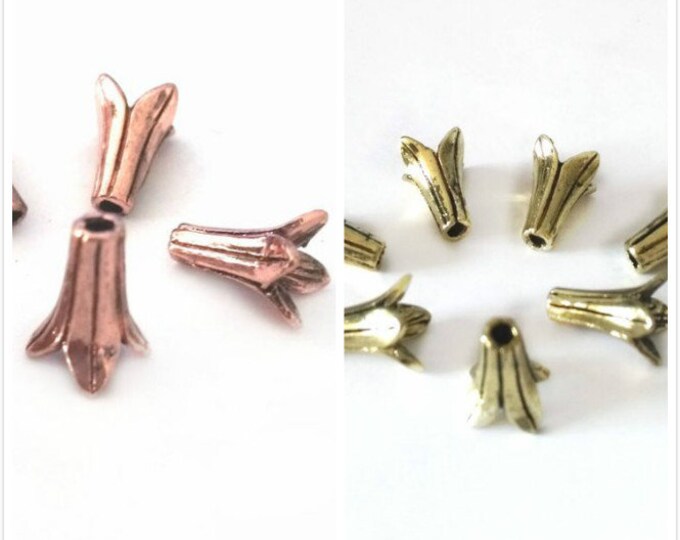 10pc 10x6mm  metal bead caps-pls choose your own color