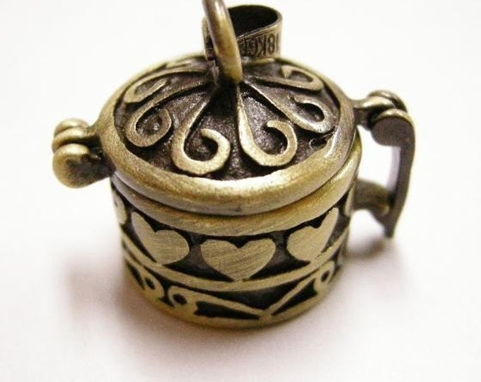 1pc antique bronze finish fancy wish box pendant-942