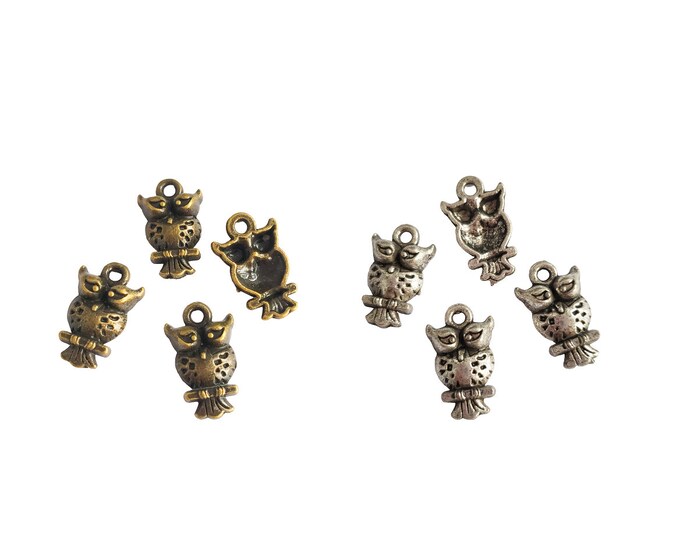 20pc antique  finish 17X11mm owl pendants-pls pick a color