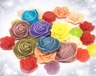 Sale Alert! 3 oz Mix of Colorful and Various Sized Flower Resin Cabochons