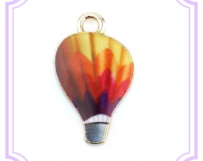 4pc 17x10mm metal with enamel Fire Balloon charms-FZ139