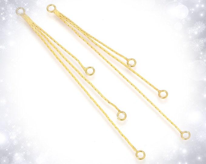 4pc( 2pairs) golden finish brass chain chandelier components links-7321
