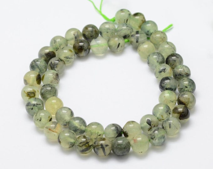1 Strand Prehnite Smooth Beads Round -pls pick a size