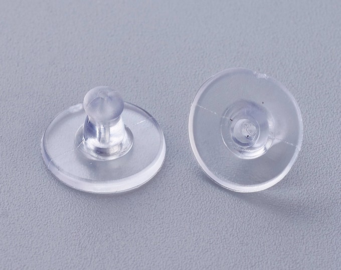 50pcs Clear Plastic Earring Stoppers -Secure Backs for Stud Earrings - Non-Slip Earring Backs - Jewelry Accessories