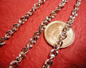 5 feet antique silver finish 5x4mm side twist flat link chain-3020