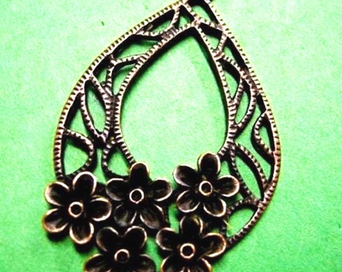 4pc antique copper finish metal alloy fancy pendant-3528