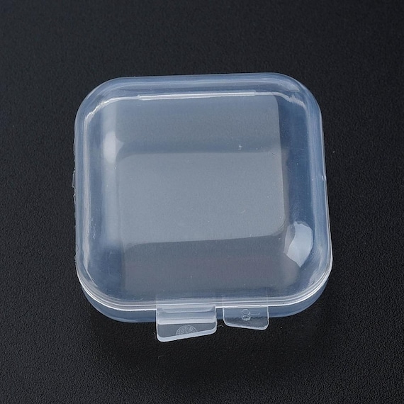 小型透明プラスチックビーズ容器 10個入り、直方体、透明、4x3.45x1