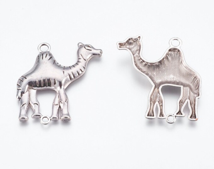 2pc 57x50mm antique silver finish metal camel pendants-TCB34