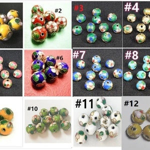 10pc 10mm round Cloisonne beads-pls pick a color image 1