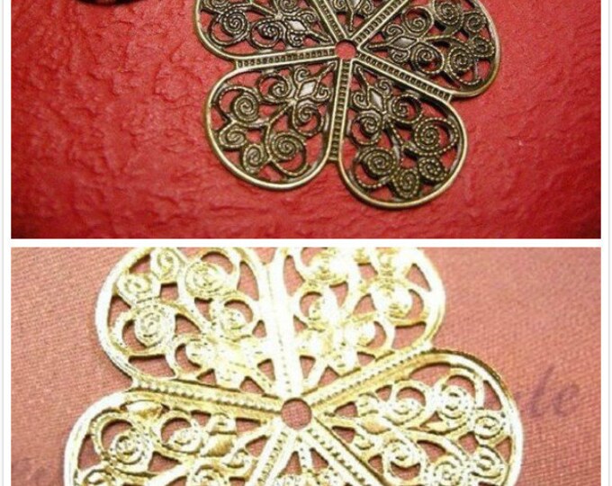 8pc 36mm  filigree flower wraps-pls pick a color