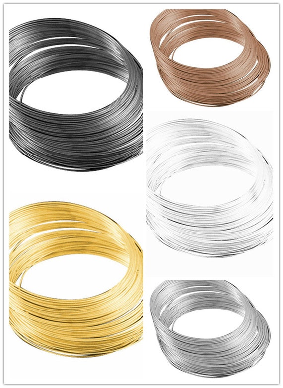 50 Circles. Wire: 0.6mm Steel Bracelet Memory Wire 5.5cm Nickel Color