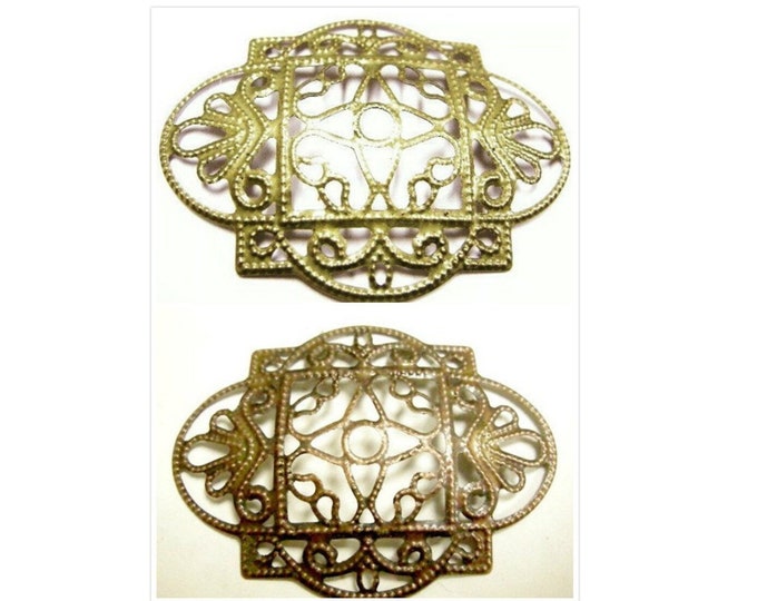 6pc 57x43mm antique filigree wraps-pls pick a color