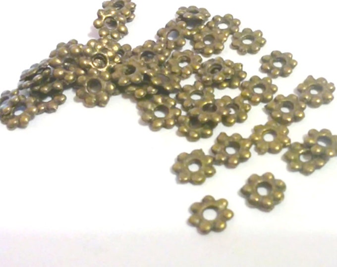 100pcs Antique Bronze Cute Daisy Metal Bead Spacer 5mm-3586