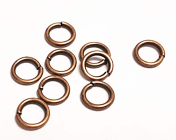 100pc antique copper 7mm jump ring gauge 17-8972A