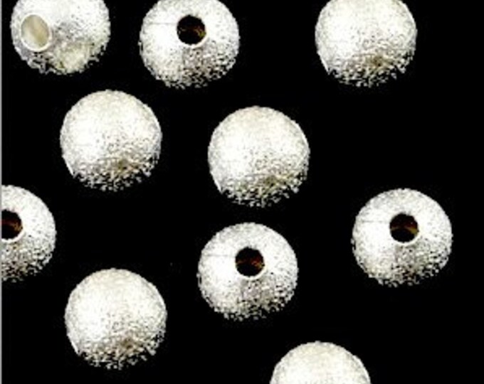 100pcs 4mm Silver Stardust Beads, Round Metal Spacer Beads, Small Textured Beads for Jewelry Making, DIY Bracelet Necklace Supplies