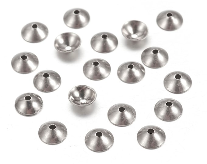 50pc  stainless steel bead caps-pls pick a size