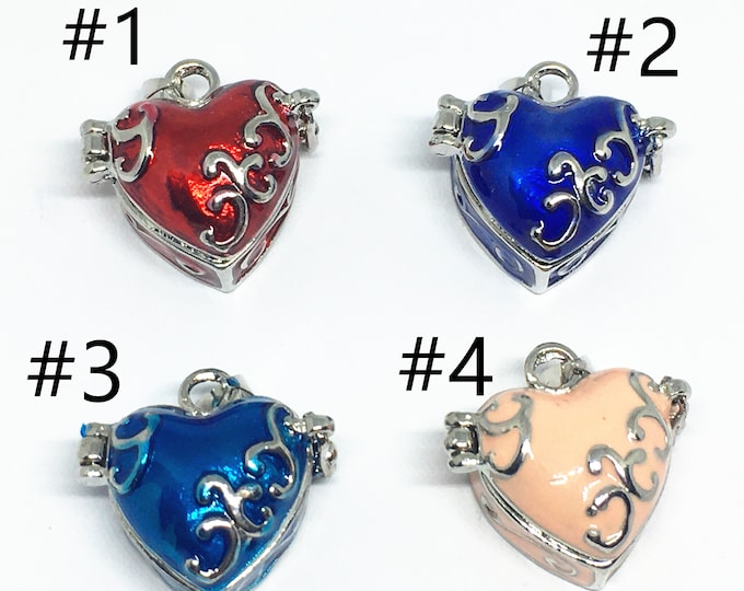 1PC fancy metal heart shape prayer  pendant LV88P-pls pick a color