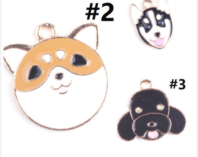 4pc  zinc alloy  with enamel dog pendant-pls pick a style