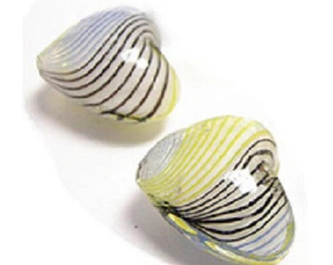 2pc  20x17mm heart shape handmade blown glass fancy beads-8556