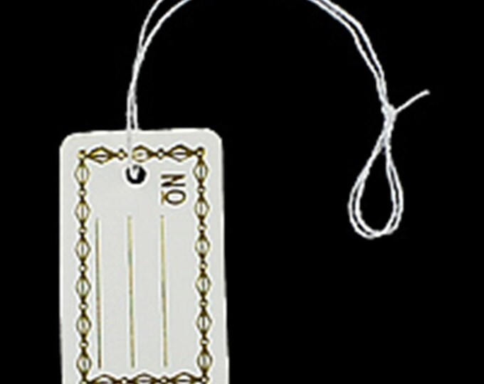500 Tie-on Jewelry Display PRICE TAGS gold accent Labels