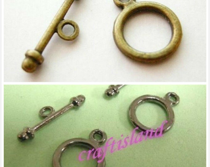 6 sets of antique finish toggle clasp sets-pls pick a color