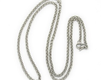 2pc 20.5inch Stainless Steel Cross Rolo Chain Necklaces-lv1034