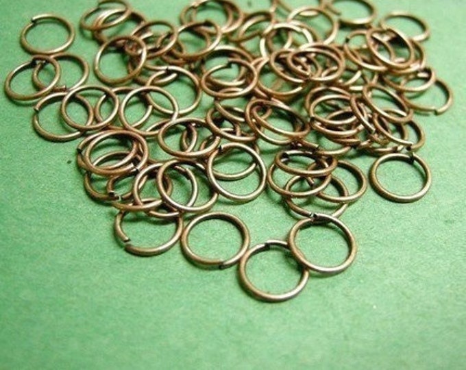 300pc 8mm antique copper finish jump rings-382F