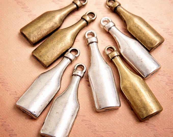 6pc antique finish metal bottle shaped pendant-pls pick a color