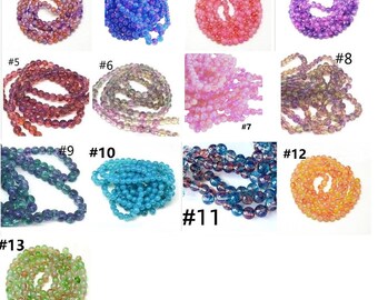 Vibrant 31-Inch Strand of Baking Painted Glass Beads (6mm, 133pcs) - Choose Your Favorite Color for Creative Jewelry Designs!