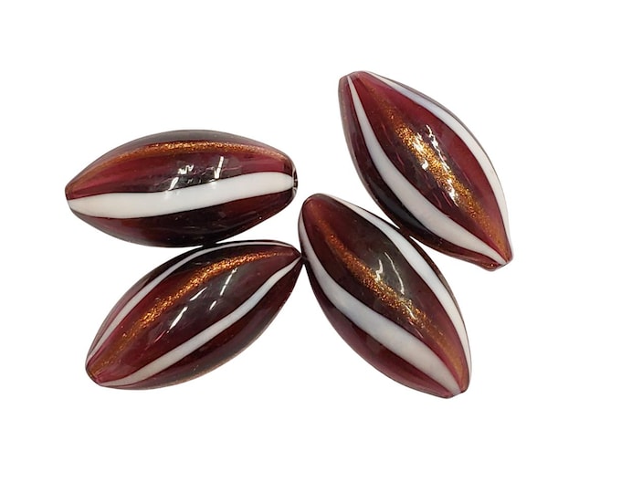 4pc spindle blown glass fancy beads-6658