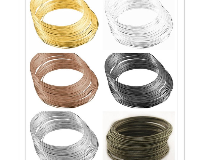 50 Circles  Steel Memory Wire 5.5cm,6mm wide, 1m thickness-pls pick your color and width